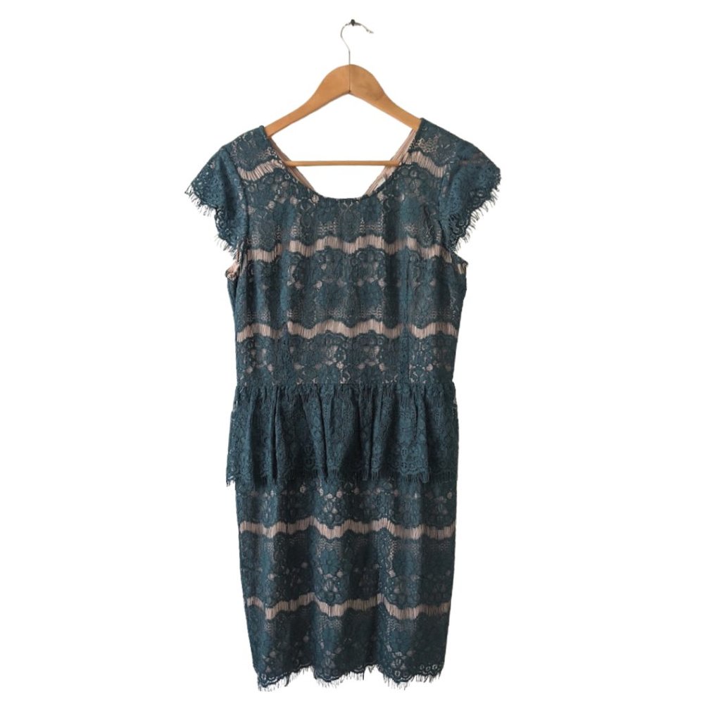 NWT Anthropologie by Maeve Elsa Peplum Dress in Green Size M